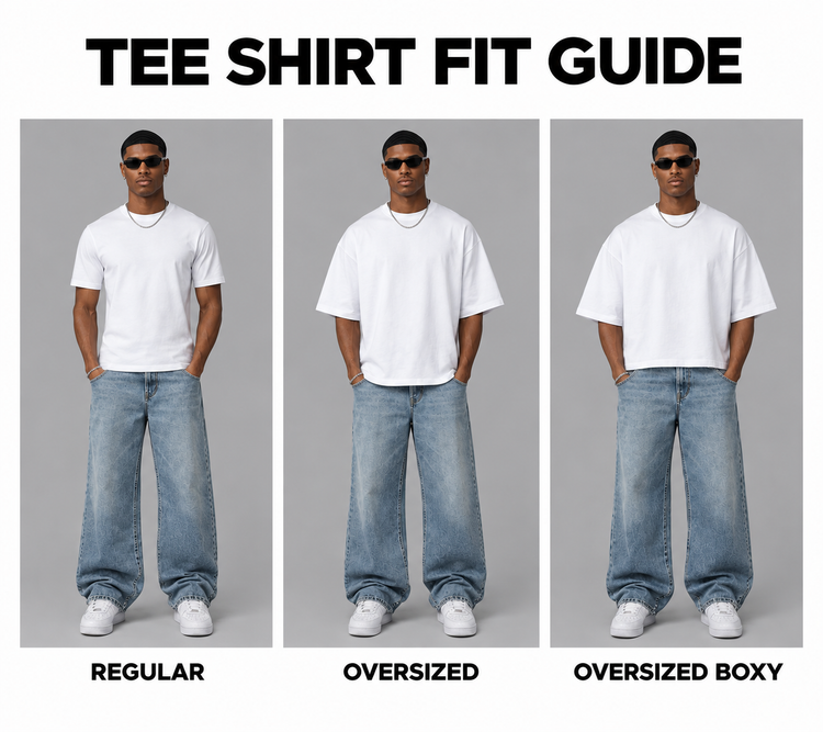 Tee shirt fit guide: regular, oversized, and oversized boxy fits